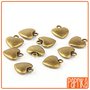 2 Charms Cuoricini Bronzo 10x14mm