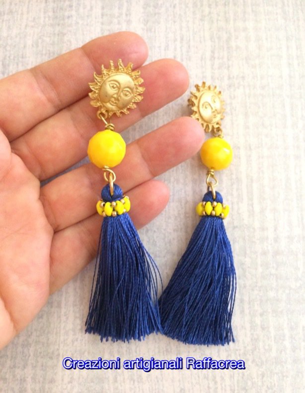 YAFEINI Orecchini Pendenti In Argento 925 Con Smalto Luna, Stella E Pianeta Terra - Blu, Gioielli Regalo Per Donna