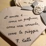 Cuore di legno con frasi d' amore di Frida Kahlo