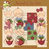 Clip Art per Decoupage e Scrapbooking - Bimbi con fragola - Baby with Strawberry - IMMAGINI