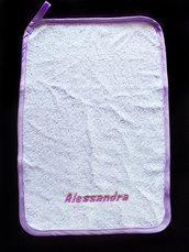 Set asilo asciugamano asciughino salvietta ricamo nome bimbo bimba personalizzato