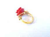 anello donna bigiotteria wire oro rosso rosa corallo