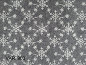 feltro di lana 50x75 da 2mm ricamato a fiocchi di neve