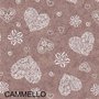 Pannolenci stampato romantic 50x90cm color cammello 20cm x 180cm