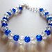 bracciale perle di cristallo e vetro mix elegante e lucente azzurro