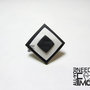 Anello geometrico | anello bianco e nero|anello fimo|anello regolabile|anni 60|anello rombo|anni 70|gioielli geometrici