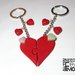 Portachiavi cuore|cuore puzzle|portachiavi san valentino|portachiavi coppia|ciondolo cuore|idea regalo san valentino|cuore rosso|charm fimo