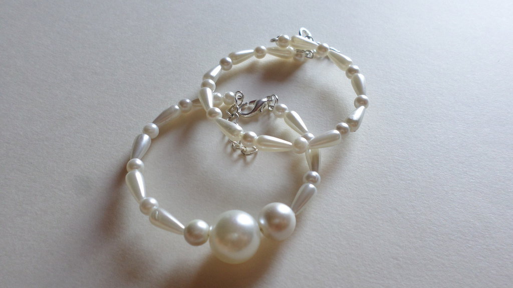Bracciale In Perle D'acqua Dolce Treasure Bay 7mm, Grado AA, Bianco, Due Fili, Chiusura Argento, Eleganza Senza Tempo