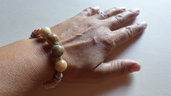 bracciale donna pietre corallo fossile handmade jewellery