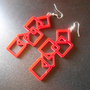 orecchini "cubik" in plexiglass colore rosso