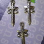 3 charms ciondoli 'Spade' argento tibetano