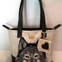 Borsa in feltro THE WOLF, decoraxioni in pannolenci fatta a mano