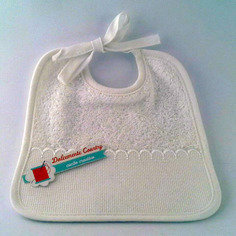 Bavaglino di cotone bianco ricamato personalizzato Bavaglino di cotone bianco ricamato personalizzato