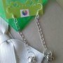 ORECCHINI LUNGHI ARGENTATI CON *LE  RANE SALTERINE* charms