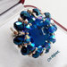 ANELLO REGOLABILE BLU E ARGENTO CON CABOCHON 