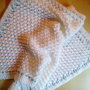 copertina lana neonato ai ferri lavorata a mano per nascita colore bianco - idea regalo battesimo - corredino neonato  