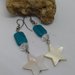 orecchini stellina madreperla e perla di turchese