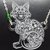 Collana gatto stile maori in plexiglass trasparente e perle