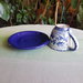 Tazzina da caffè con piattino in ceramica dipinta a mano. Le ceramiche di Ketty Messina.