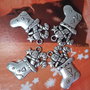 4 CHARMS CIONDOLI CALZA NATALE in argento tibetano