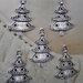 5 CHARMS CIONDOLI ALBERO NATALE in argento tibetano