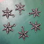 6 CHARMS CIONDOLI FIOCCO NEVE NATALE in argento tibetano