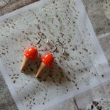 Orecchini A Forma Di Fragola In Vetro Fatti A Mano Con Ciondolo Farfalla - Gioielli Estivi Graziosi Per Donne, Regalo Con Scatola