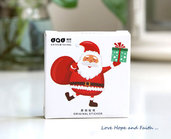 LOTTO 48 stickers adesivi in carta "Babbo Natale" (4,5cm circa)