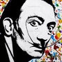 Ritratto Salvador Dalì dipinto a mano pop art 