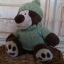 vestiti per orsacchiotto peluche completo in lana berretto e maglione verde -  giocattoli per bambina