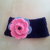 Fascia uncinetto paraorecchie lana bambina  - fascia per capelli fatta a mano grande fiore e  jeans e bottoncino in plastica