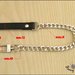 Tracolla per borsa lunga cm.115 - similpelle nera impunturata, catena e moschettoni argento 