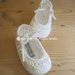 Scarpine ballerine neonata/bambina bianco/trafori - uncinetto - puro cotone - Battesimo/cerimonia