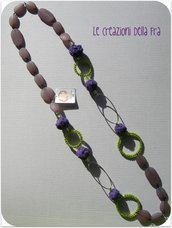 Collana "perle di maglina" viola