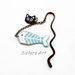 Segnalibro "Gatto sazio" realizzato con perline Miyuki delica