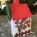 Scatola di feltro Porta box per fazzoletti di carta a forma di casetta, con tetto rosso