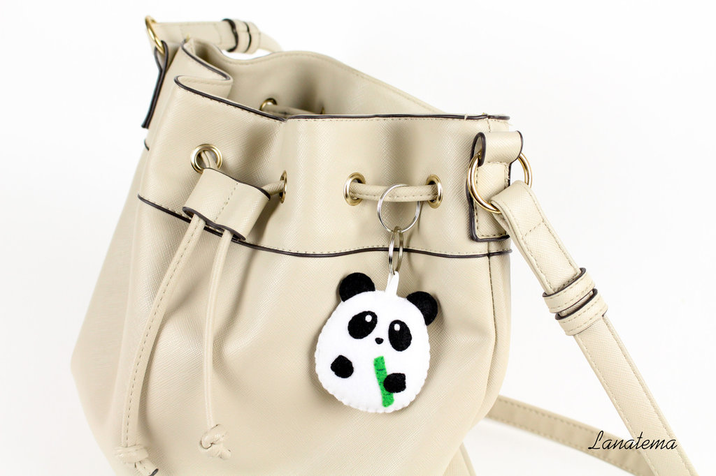 I Love Pandas Portachiavi Con Badge Rotondo 55 Mm – Distintivo Portachiavi Con Copertura In Plastica