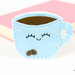 Segnalibro tazza di caffè in feltro, tazzina di caffè, segnalibro ad angolo sorridente con due chicchi di caffè