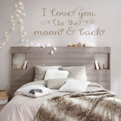 Frase adesiva "I love you..." per camera da letto