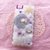 Cover decoden per Huawei p8 Lite con luna lilla pastello e scritta in resina. 