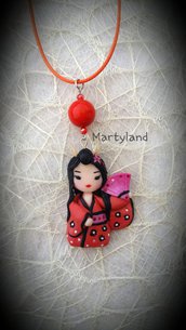 Piccola kokeshi rossa Piccola kokeshi rossa
