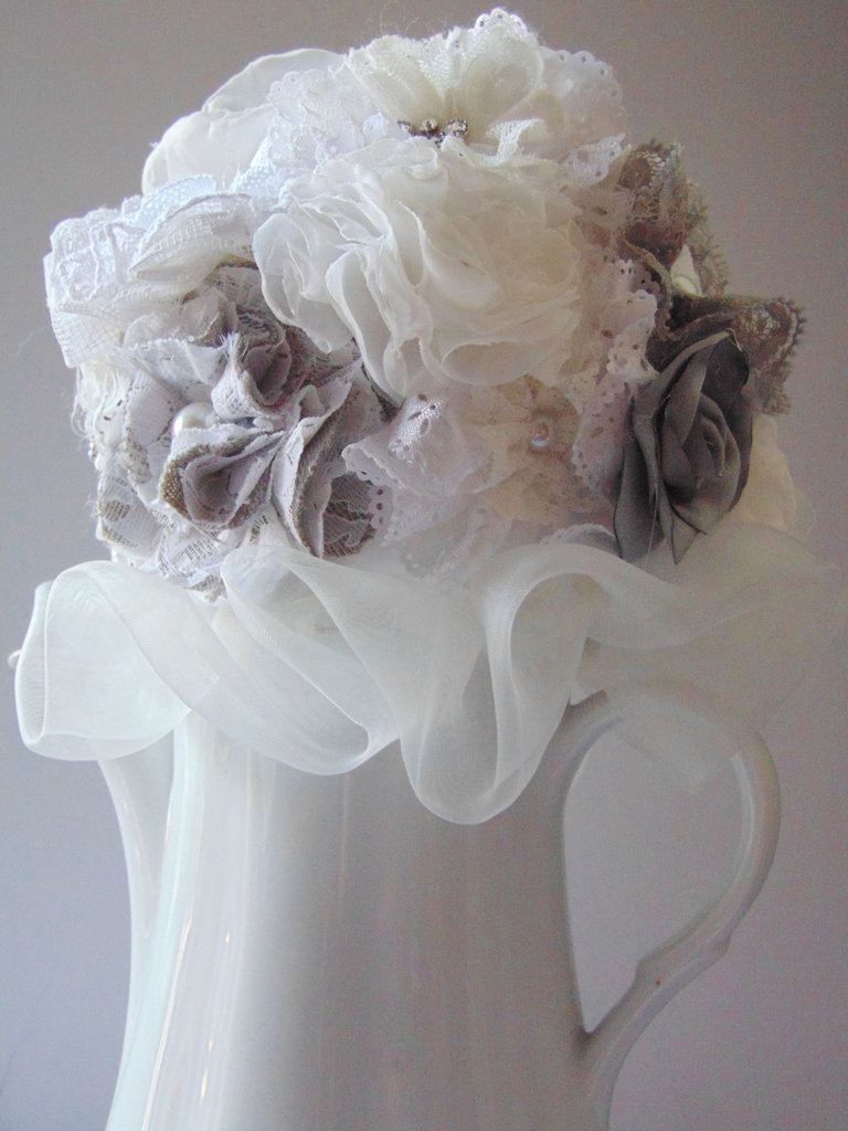 Bouquet Di 30 Fiori In Tessuto 5,5 Cm: Accessori Per Capelli In Pizzo, Neonato E Bambina