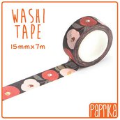 Washi Tape 7 metri - Nero Floreale