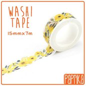 Washi Tape 7 metri - Fiori Gialli