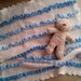 copertina ai ferri neonato fatta a mano lana - regalo nascita battesimo - azzurro celeste panna