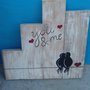 Targa in legno stile shabby you&me