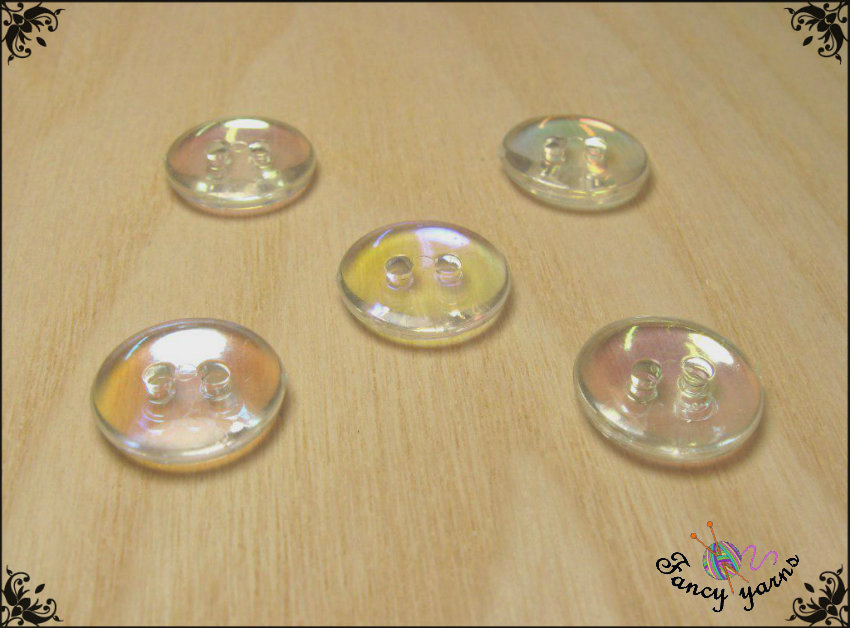 Bottone Tondo in Plastica Lineato 36 - 22 mm - 4 Fori