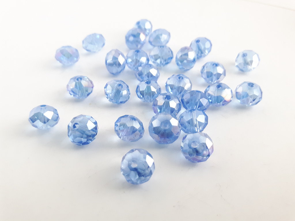 Perline In Vetro Czech 10x8mm Sfaccettate - 15 Pezzi Per Creazioni Gioielli Fai Da Te - Foto 5