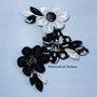 Spilla kanzashi colore nero bianco