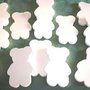INSERZIONE RISERVATA - tre orsetti tortora con lettera personalizzata e cuore piu perno no fimo
